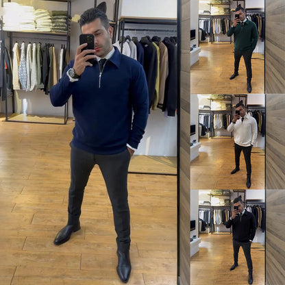 Top de media cremallera de corte ajustado para hombre