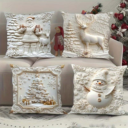 Elegantes fundas de almohada decorativas navideñas
