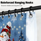 Christmas Snowman Shower Curtain Sets with 12 Hooks