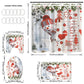 Christmas Snowman Shower Curtain Sets with 12 Hooks