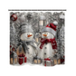 Christmas Snowman Shower Curtain Sets with 12 Hooks