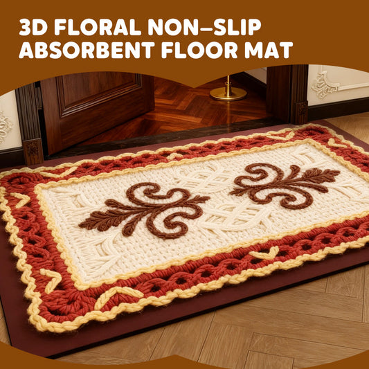 Alfombra antideslizante absorbente estilo hilo floral 3D