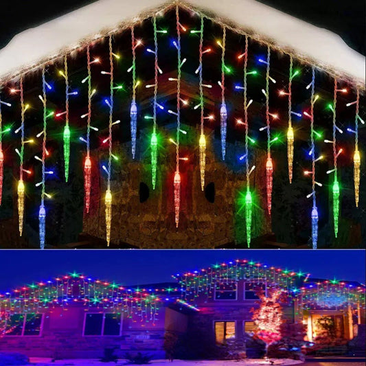 Luces de carámbano LED para exteriores de Navidad