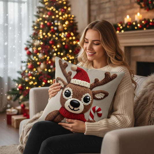 Funda de almohada de personaje navideño festivo