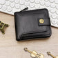 📢📢¡50 % de descuento! 🎅 Cartera vintage de hombre con cremallera - Cuero genuino y protección RFID, estilo y seguro para el uso diario ✨