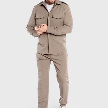 Set de camisa y pantalones casuales de dos piezas para hombre