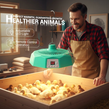 Lámpara de calefacción para avicultura con mando a distancia
