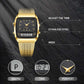 Reloj multifunción de estilo retro con cara cuadrada