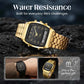 Reloj multifunción de estilo retro con cara cuadrada