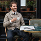 Chaqueta clásica de cuero sintético para hombre