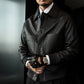 Chaqueta clásica de cuero sintético para hombre