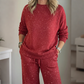 Set de jersey y pantalones de dos piezas con purpurina para mujer