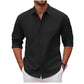 Camisa clásica de manga larga de hombre abotonada