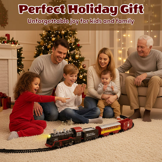 Tren de vapor eléctrico con luces y sonido