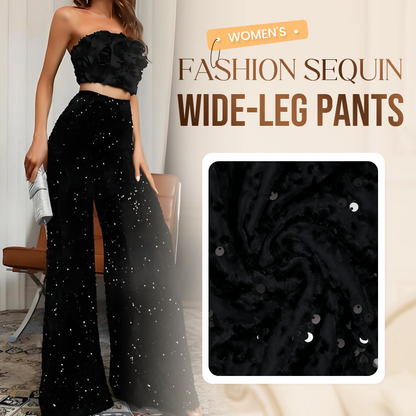 Pantalones de palanca ancha de lentejuelas de moda femenina