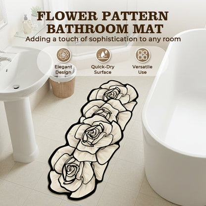 Esterilla de baño de secado rápido con patrón floral