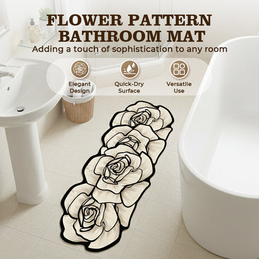 Esterilla de baño de secado rápido con patrón floral