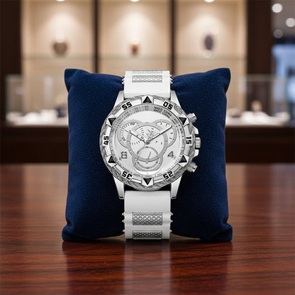 Reloj de cuarzo de moda masculina con correa de silicona