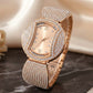 Reloj elegante de cuarzo brillante de strasría para mujer