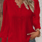 Camisa holgada de encaje con cuello en V y manga larga para mujer 🎁Compre 3 envío gratis