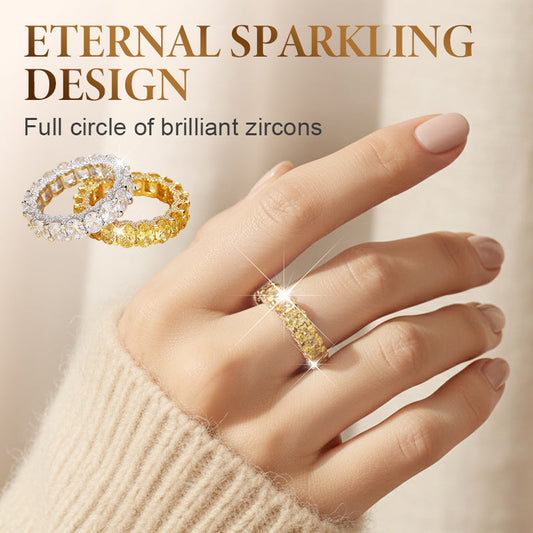 Anillo de moda de circón brillante de círculo completo