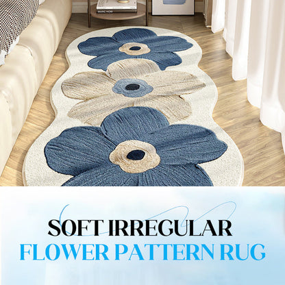Alfombra suave con patrón floral irregular