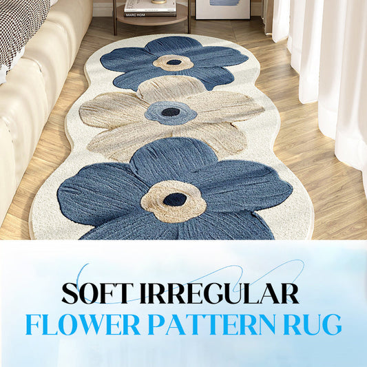 Alfombra suave con patrón floral irregular