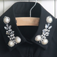 Elegante collar falso de perlas falsas y pedrería
