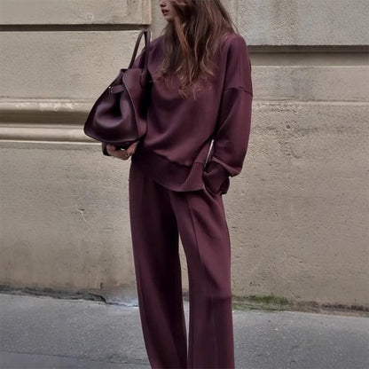 ✈️¡Envío gratuito temporal!⏳⏳ Conjunto de sudadera con cuello alto y cremallera lateral y pantalones.