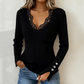 🔥 ¡56% DE DESCUENTO! ✨ Blusas de Punto Acanalado para Mujer con Cuello en V y Encaje 💖👚Elegantes, femeninas y súper cómodas para cualquier ocasión 🌸✨