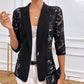Blazer elegante de encaje transparente para mujer