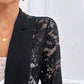 Blazer elegante de encaje transparente para mujer