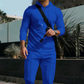 Conjunto de chándal de 2 piezas con sudadera con capucha de color liso