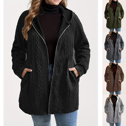 Chaqueta con capucha de ajuste relajado y tejido texturizado
