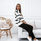 Conjunto de chándal de dos piezas a rayas para mujer
