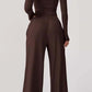 Conjunto de top corto casual y pantalones con cordón para mujer