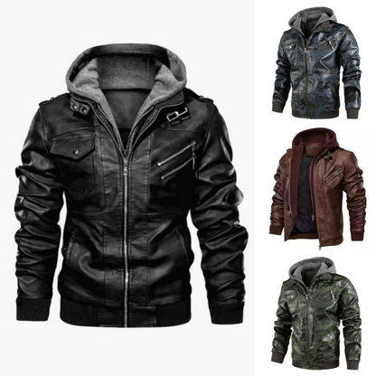 Chaqueta con capucha con cremallera de hombre