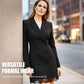 Vestido mini blazer de doble cruzamento con ribetes de encaje
