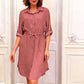 Vestido camisa de botones con purpurina para mujer