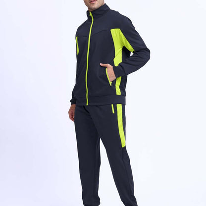 Conjunto de chaqueta y pantalones de correr de dos piezas de cremallera completa para hombre