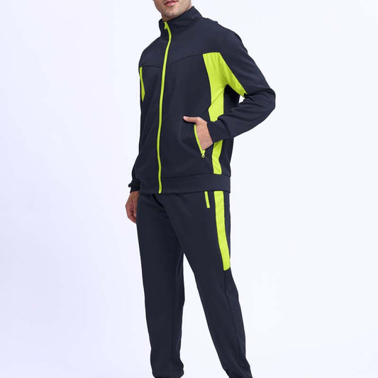 Conjunto de chaqueta y pantalones de correr de dos piezas de cremallera completa para hombre