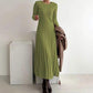 50 % OFF !!✨Women's Long Sleeve Cable-Knit Sweater Midi Dress