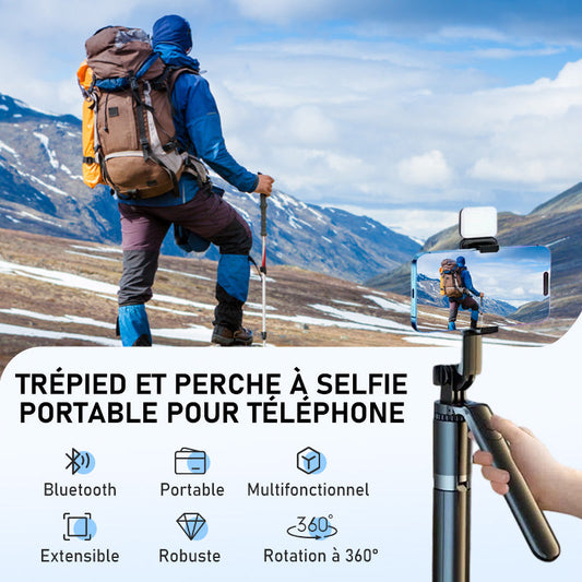 Trípode portátil para teléfono y palo selfie