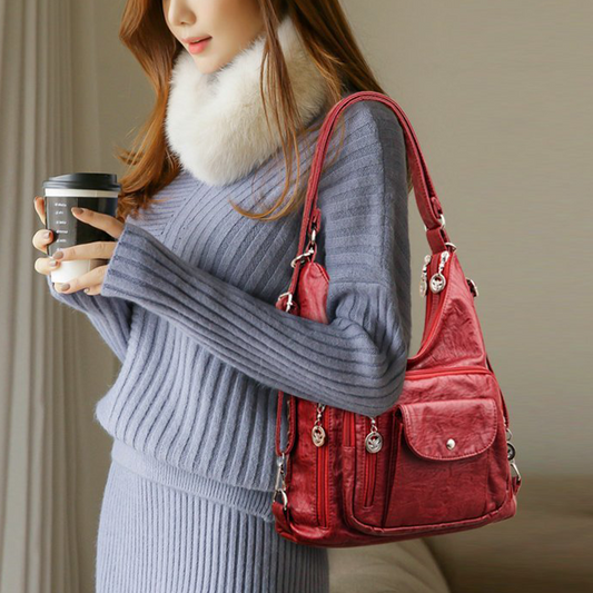 👜 Bolso bandolera convertible con múltiples bolsillos para mujer: bandolera y bolso tote 3 en 1.