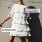 Elegante vestido laminado con mangas con volantes para mujer