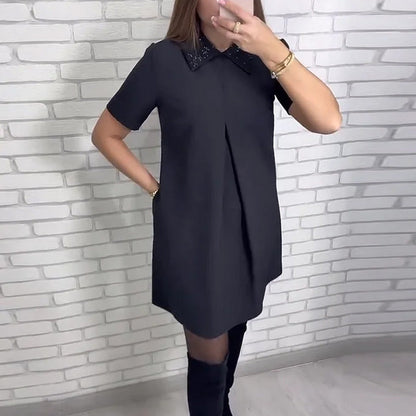 Vestido Mini de Cuello Elegante para Mujer