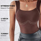 Camiseta de tirantes térmica con cuello en U y sujetador incorporado para mujer