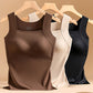 Camiseta de tirantes térmica con cuello en U y sujetador incorporado para mujer