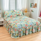 Juego de falda de cama con volantes de 3 piezas