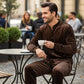 Set casual de camisa y pantalones abotonados para hombre